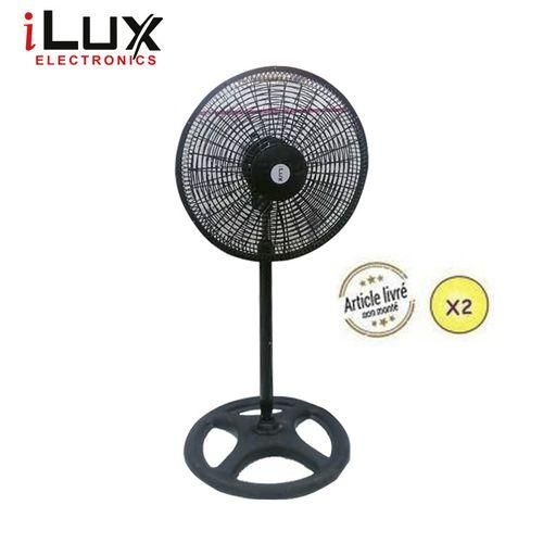 Ilux 2 Ventilateurs 18 Pouces - LXF-1805 - 5 Hélices - Noir Ilux 2 Ventilateurs 18 Pouces - LXF-1805 - 5 Hélices - Noir